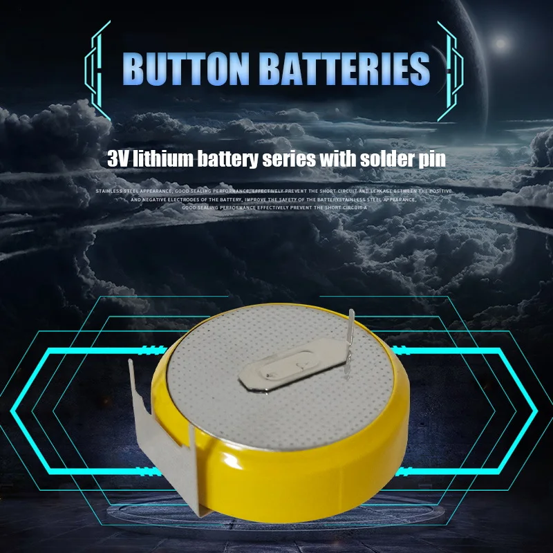 3 pces cr2477 950mah botão baterias de pilha 3v 3 pés solda pinos relógio bluetooth acessórios 2477 lm2477 moeda bateria