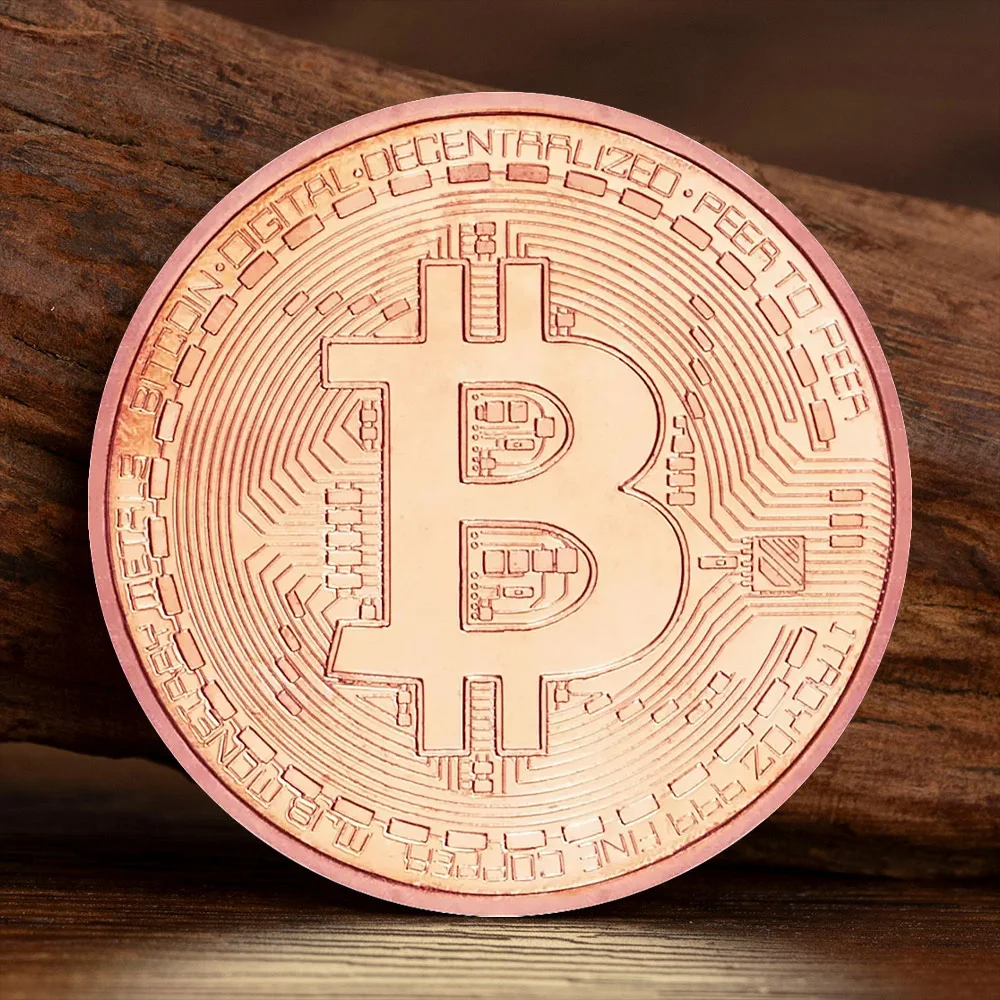 Copper Plated Art Collection Coin Physical Commemorative Bitcoin Coins Collectible Great Gift Home Decoration