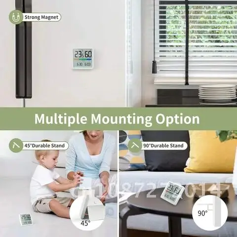 Miiiw Quarto Baby Monitor, Alta Precisão, Temperatura e Umidade Relógio, Indoor Home C/F, Enorme Tela LCD, 3.34