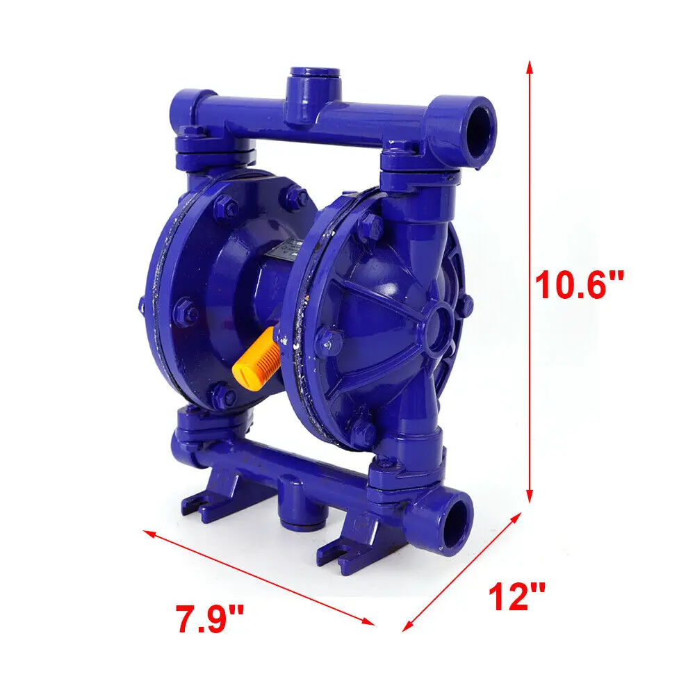 Air-Operated Double Diaphragm Pump Pneumatic Pump 12 GPM 1/2" Inlet Outlet Port