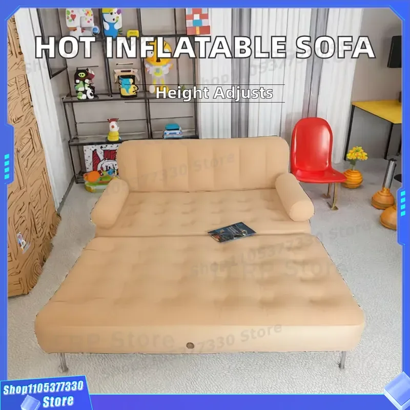 Inflatable Camping Sofa Portable Air Lounger with Built in Pump Durable Outdoor Furniture for Beach Garden Travel Relaxing