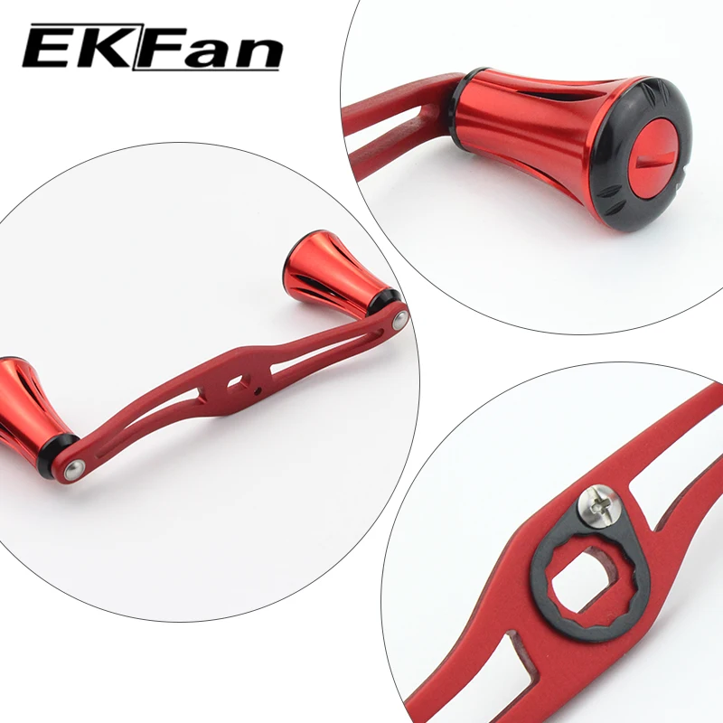 EKFan 120mm Angelrollen-Griff aus Aluminiumlegierung mit Doppelknopf, 7*4/8*5mm Loch für A/S/D Baitcasting- und LURE-Rollen, Zubehör – Detail 4