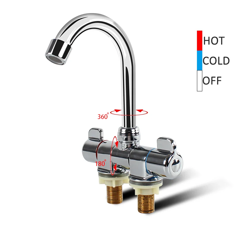 RV Folding Faucet para Cozinha e Banheiro, Pia Quente ou Fria, Caravan Marine Accessories, 180 Graus, 360 Rotating