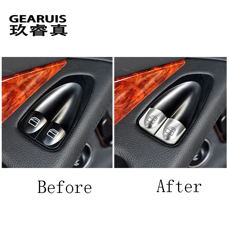 Car armrest Door Window Glass Lift Buttons switch Cover For Mercedes Benz SL Class W230 R230 2004-2011 Auto Interior Accessories