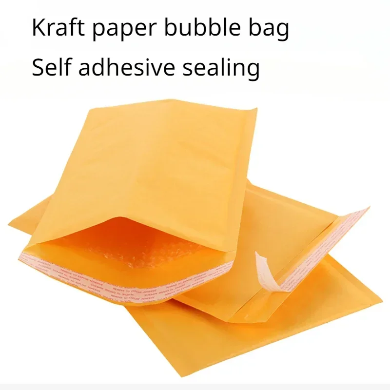 

Kraft Paper Bubble Envelope Bag Shock-absorbing Bubble Self-adhesive Bags Buffered Express Transport Packaging padded mailer