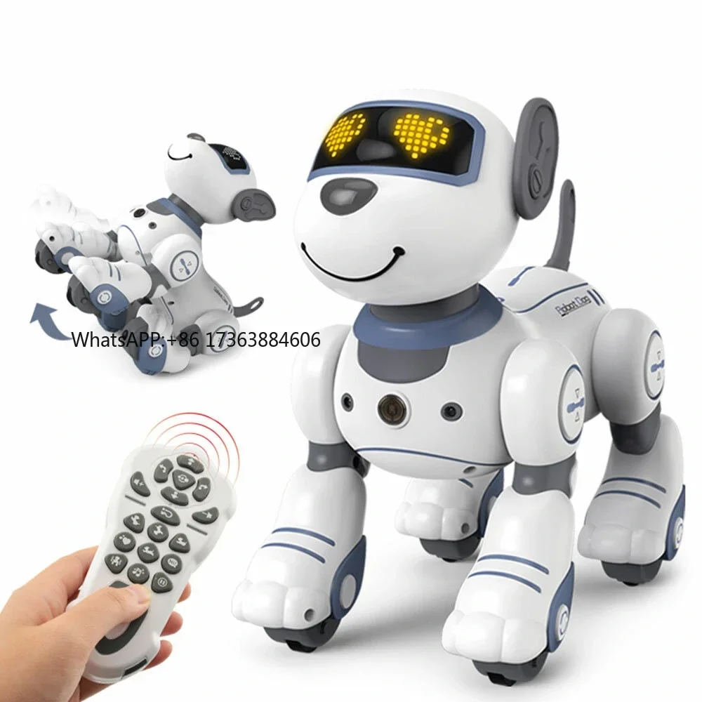 Remote Control R obot Dog Toys for Kids Programmable Smart Interactive Stunt R obot Dog with Touch Function Singing