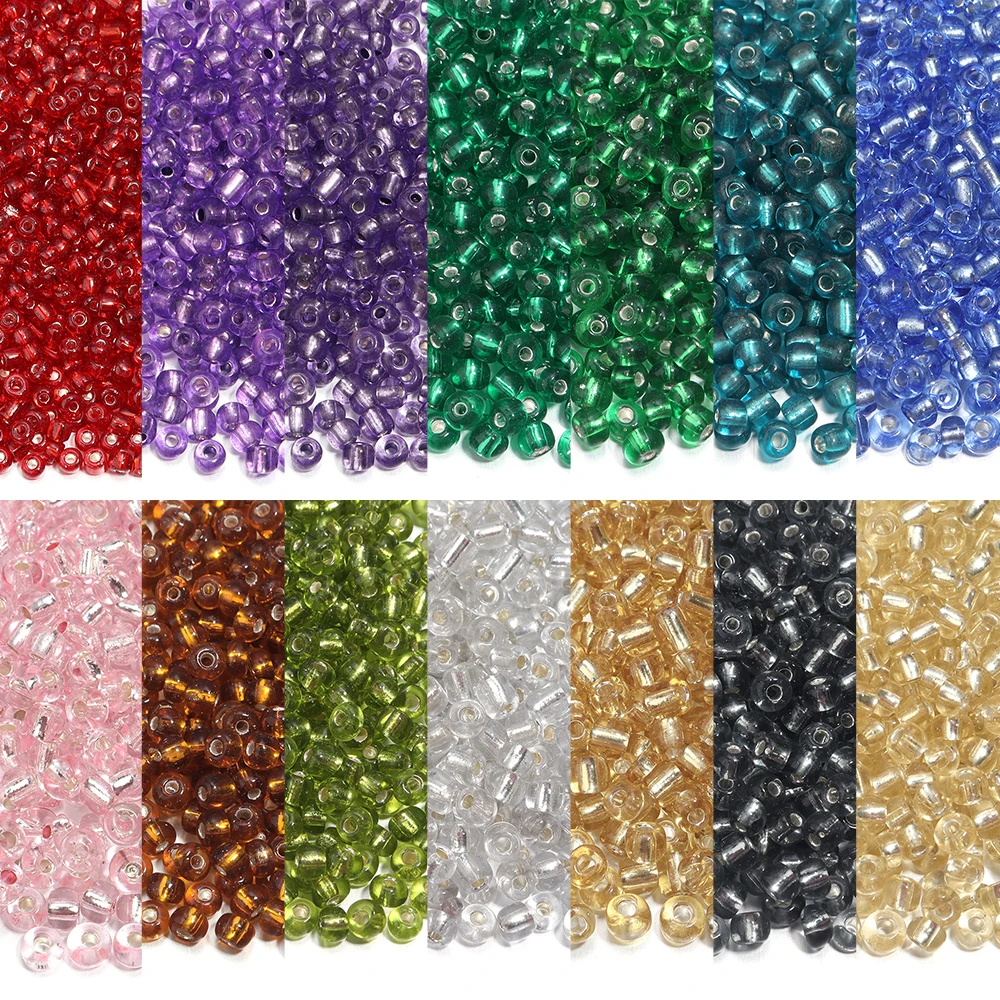 Silver Color Filled Charm Glass Seed Beads Colorful Round Beads For Jewelry Making Loose Beads DIY Earrings Bracelets Wholesales image 2