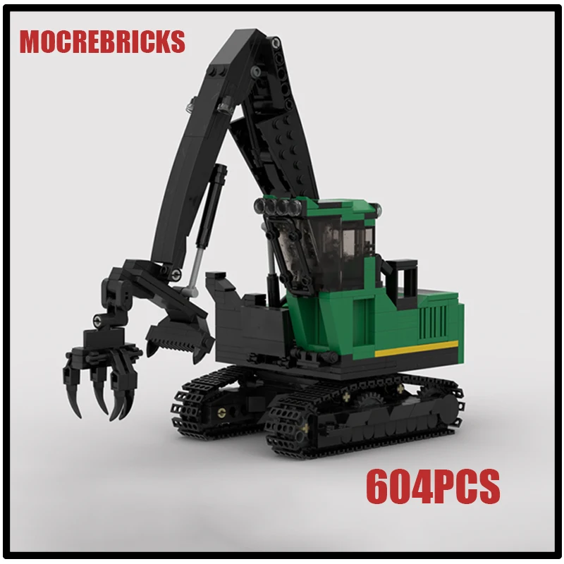 DIY Creative Engineering Vehicles Model 2956G Swing Log Loader Building Blocks High-tech Assembly Brick Series Toy Kid Souvenirs