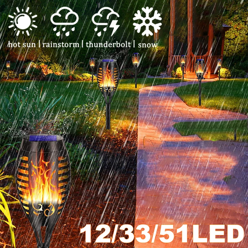 

Solar Flame Torch Light Flickering Light Waterproof Garden Decoration Outdoor Lawn Path Yard Patio Floor Lamp
