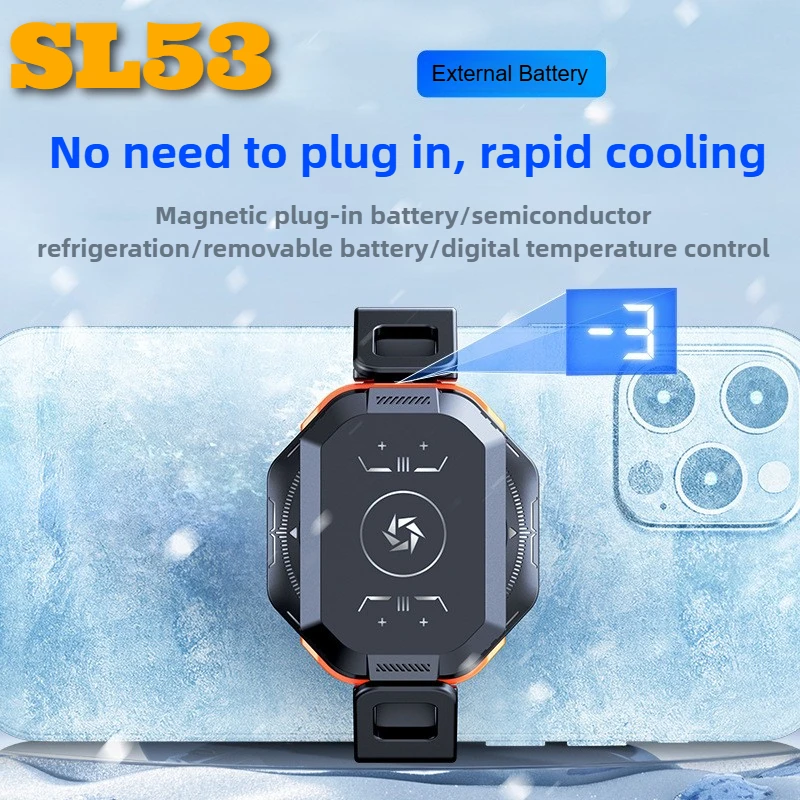 

SL53 Magnetic Semiconductor Coolng Radiator Dual Gear Adjustable Mobile Phone PUBG Game Cooler for IPhone Android Cool Heat Sink