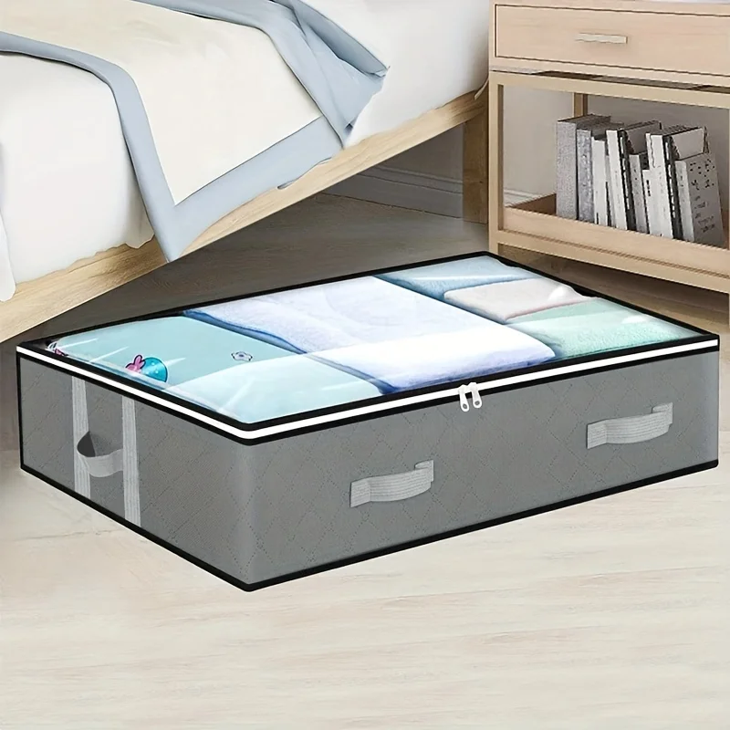 Dust proof storage box under the bed, reinforced handle storage bag, foldable cotton quilt bag, clothing storage box, dust-proof