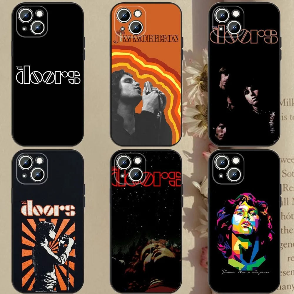 The Doors-Jims-Morrisons  Phone Case For Apple iPhone 15,14,13,12,11,XS,XR,X,8,7,Pro,Max,Plus,mini Silicone Black Cover