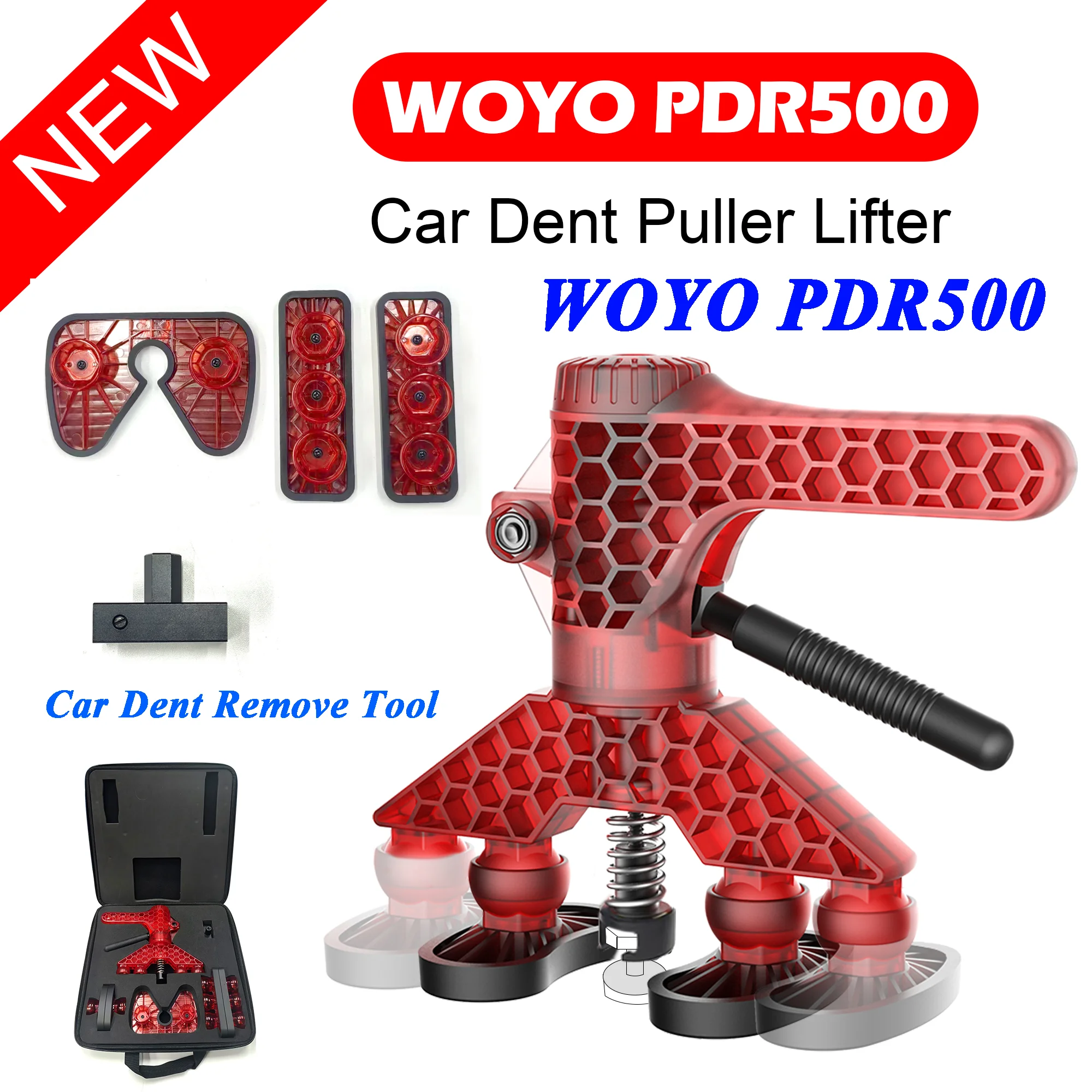 

WOYO PDR500 Car Dent Remove Tool PDR Lifter with Different Foot Pads Car Body Repair Tools for Professional PDR Techs