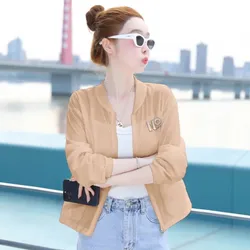 Fashion Light Thin Sun Protection Clothing For Women's 2024 Summer New Short Breathable Sun Protection Baseball Sports Jacket