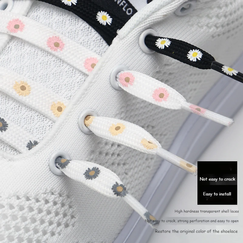 New Sakura Shoelaces Flat Little Daisies Shoe laces High-top Canvas Sneakers Shoelace AF1 Laces Shoe Strings 100/120/140/160CM