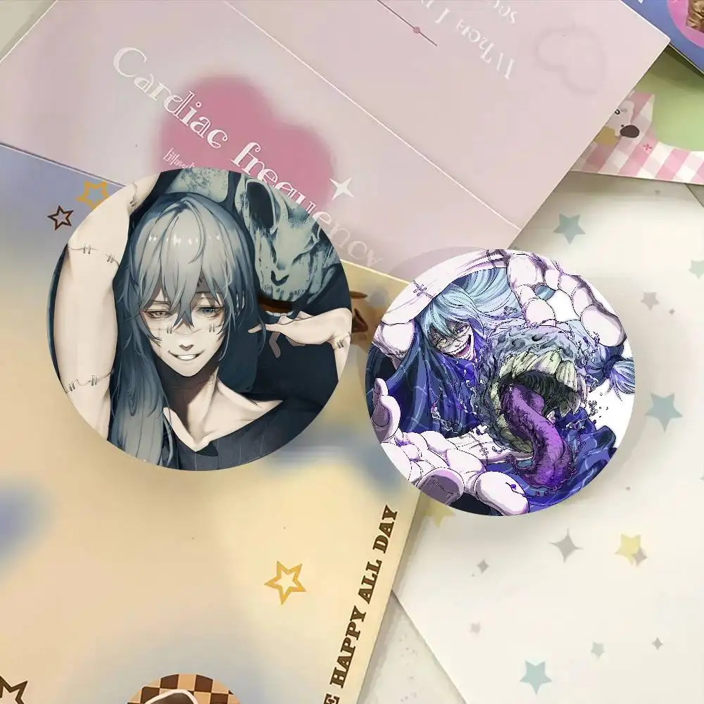 M-mahito Jujutsu Kaisen Anime Cartoon Style Badge Brooches On Backpack Decoration Round Enamel Pins For Accessorys