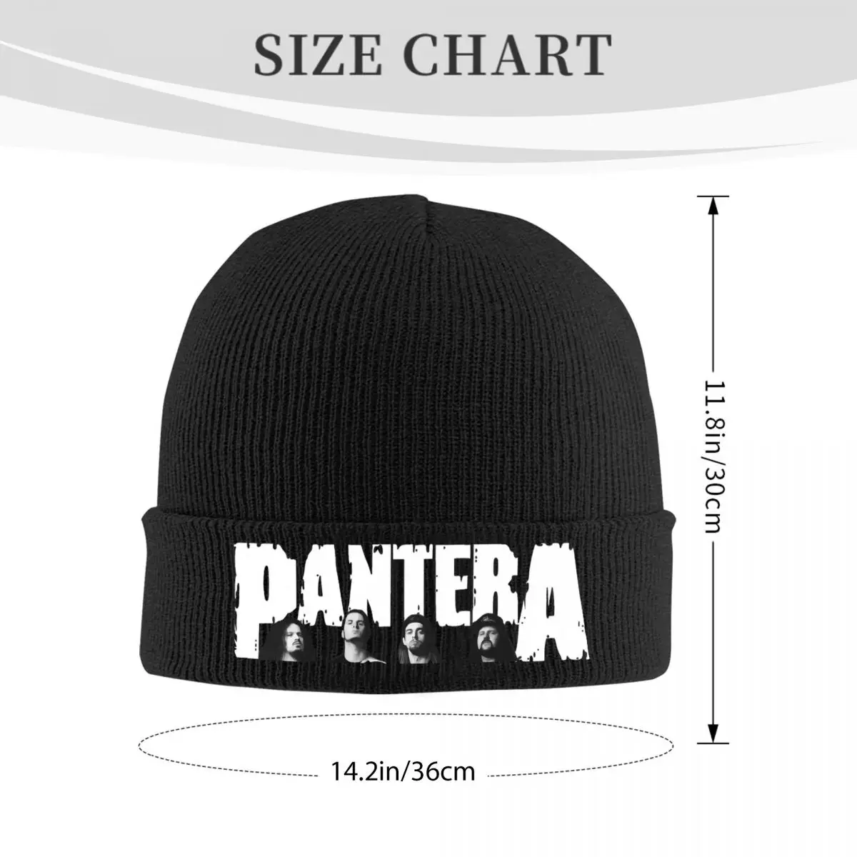 Heavy Metal Pantera Knit Hat Beanie Autumn Winter Hats Warm Unisex Casual Rock Roll Cap for Men Women