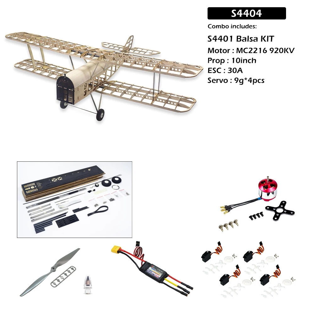 Dancing Wings Hobby S44 S.E.5A 1010mm Apertura alare Balsa Legno Biplano Warbird RC Aereo KIT/KIT+Power Combo