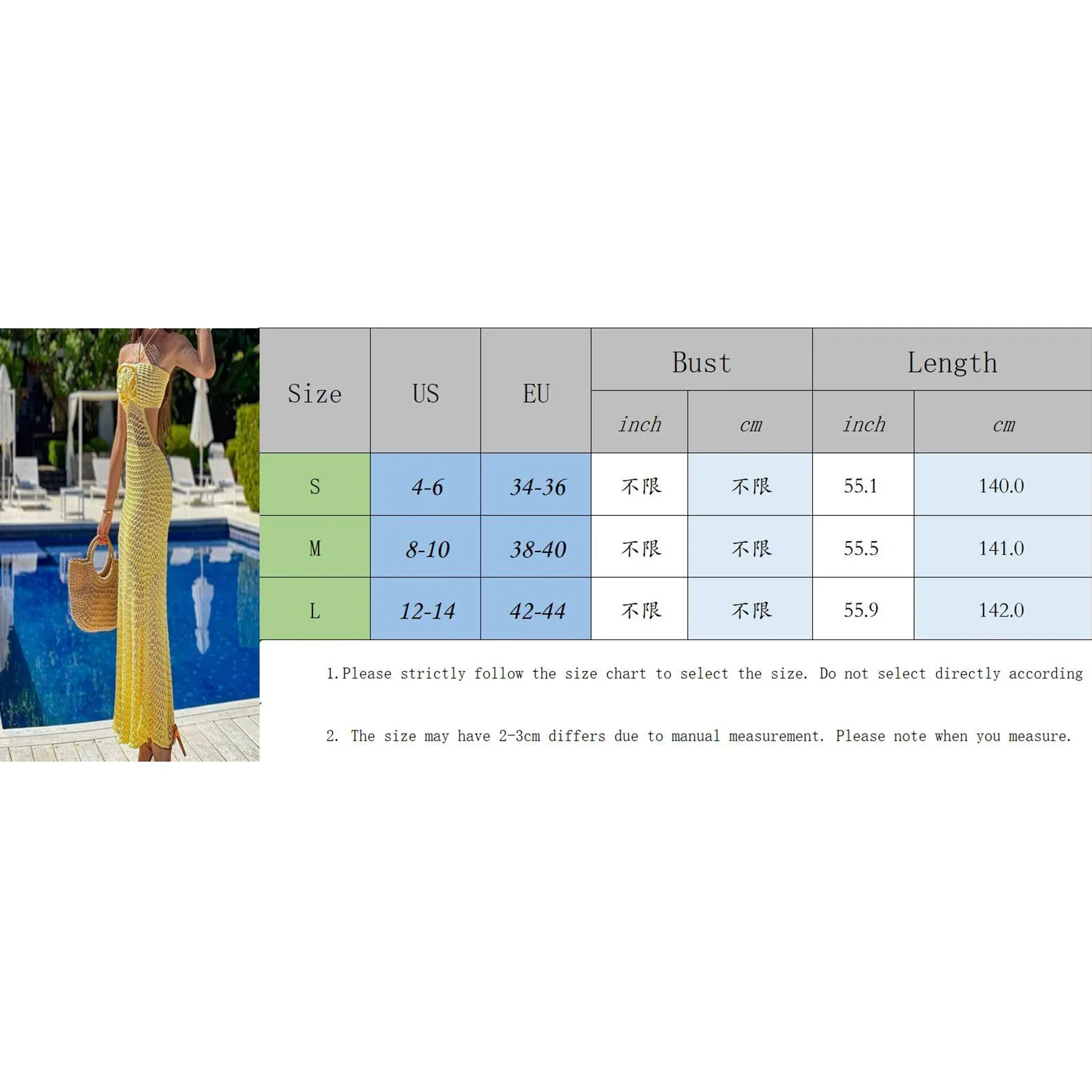 女性用 ニット ホルター ドレス スリム フィット 中空カットアウト ノースリーブ シースルー 3D フラワー ソリッドカラー ロングドレス パーティー クラブ用