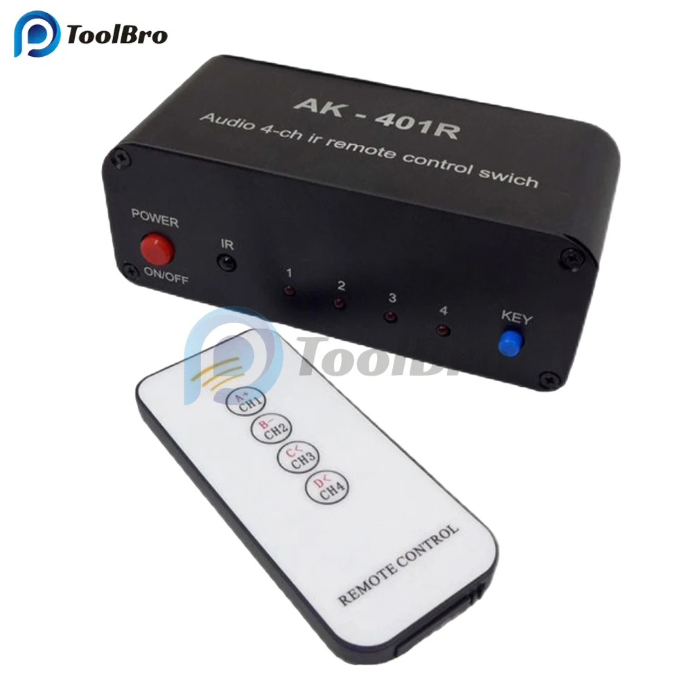 Interruptor de Controle Remoto para Placa Amplificadora Distribuidor de Sinal Selector Fonte Switcher ir Entradas Saída Rca dc 12v Canais