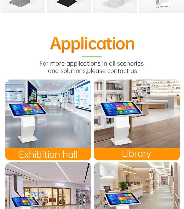 32 43 49 55 65 Horizontal Interactive Touch Screen Kiosk Android/Windows OS Multi-Use For Advertising Information