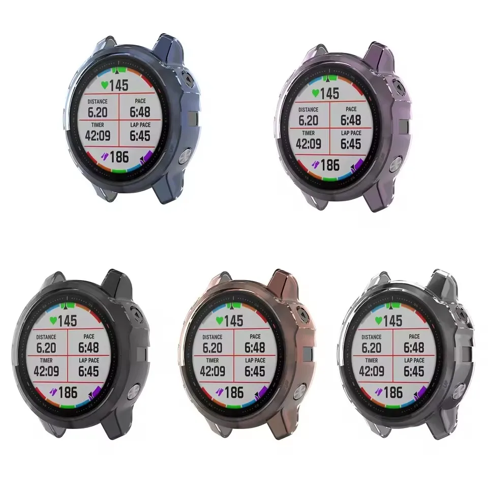 Protection Cases For Garmin Fenix 6 Fenix 6S 6X Soft Crystal Clear TPU Protector Case Cover Frame Smart watch accessories Shell