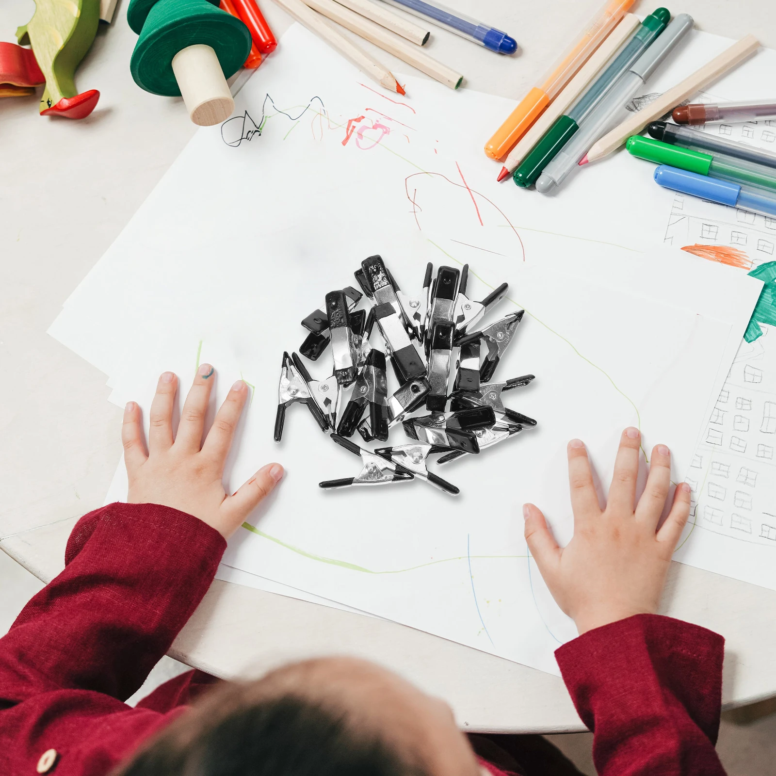 

20Pcs Spring Clamps Heavy Duty Metal Backdrop Clips DIY Photography Woodworking Small Clips Set Spring Clamps Plastic Clip