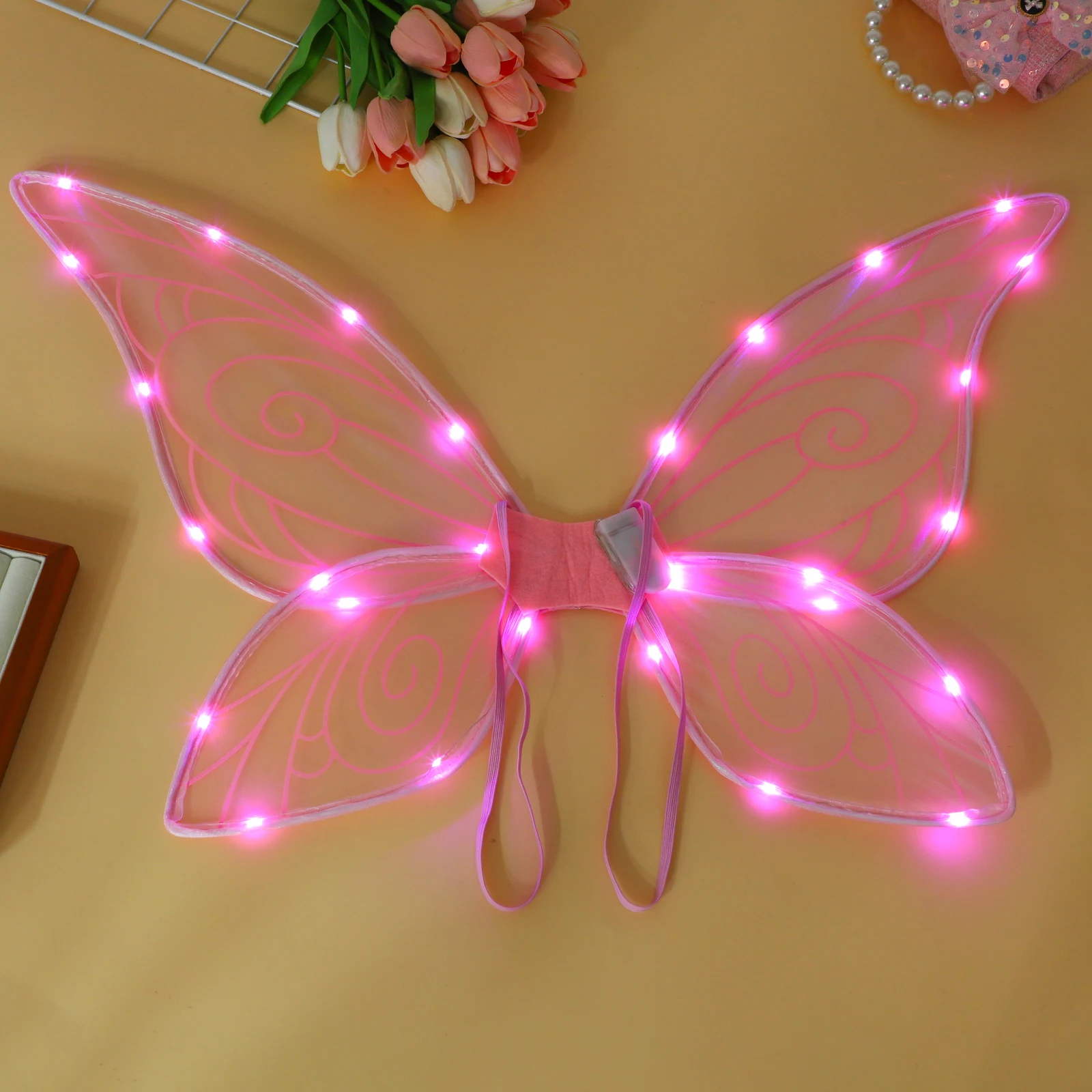 Shimmering Fairy Wings Butterfly Lighted Prop Lightweight Easy to Wear for Festival Party Cosplay Photo Shoots