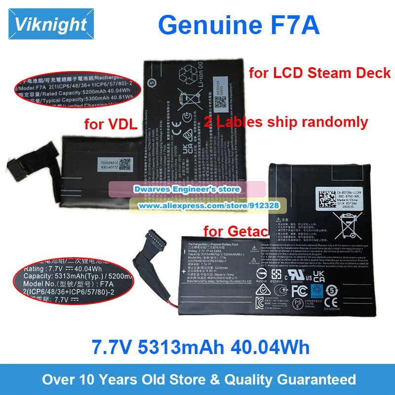 F7A F7G Battery 7.7V 53Wh 36WH 40WH 50WH for Steam Deck LCD OLED Handheld Gamepad Controller
