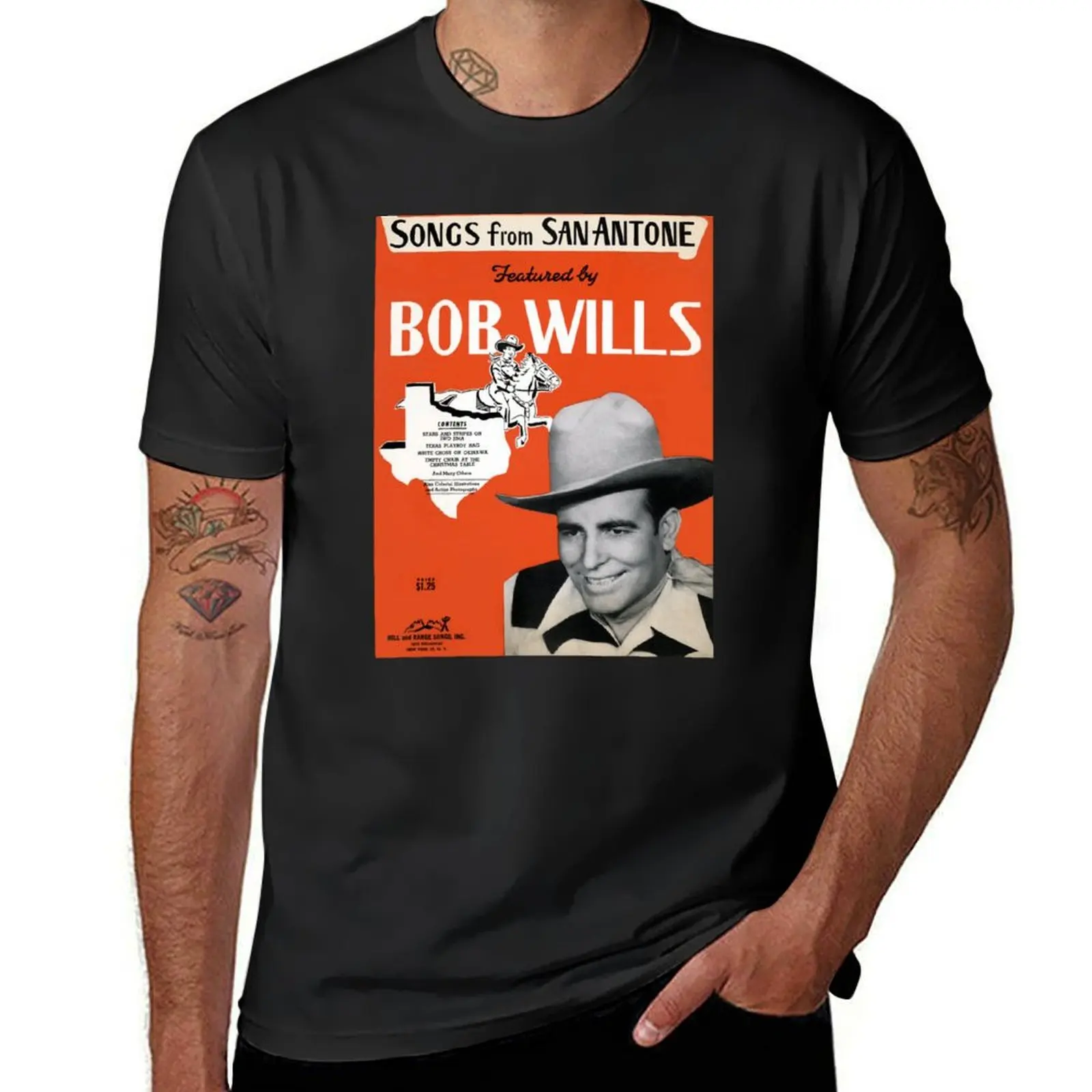 

Bob Wills. Vintage poster country music legend. T-Shirt boys whites funny costumes tshirts personalised Men's clothing
