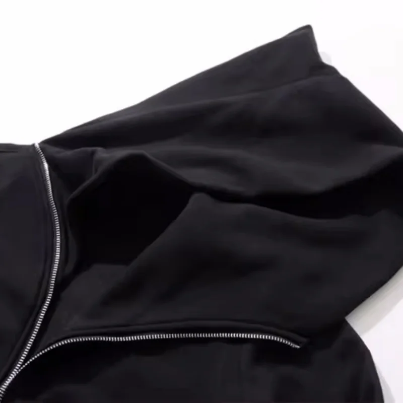 Novos moletons masculinos com zíper cardigan harajuku preto sweatshirts swag estilo skate hip hop streetwear com capuz casaco