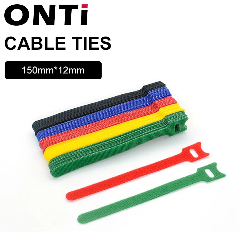 

Releasable Cable Management Protector Ties Colored Plastics Reusable ties Nylon Loop Wrap Zip Bundle Ties T-type Cable Wire