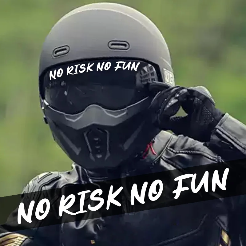 دراجة نارية خوذة Stickers1Piece متعة الإبداعية لا خطر لا متعة مقاوم للماء واقية من الشمس خدش ملصقات الزخرفية ذاتية اللصق