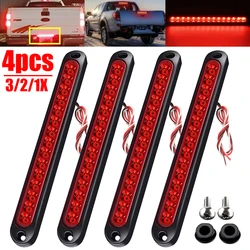 4PCS Trailer Truck Lorry Pickup Universal LED Tail Rear Lamp Turn Stop Brake Lights Bar Strip 12V-24V 15 LED 4/3/2/1PCS