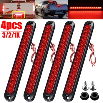 Trailer Truck Lorry Pickup Universal LED Tail Rear Lamp Turn Stop Brake Lights Light Bar Strip Lights12V-24V 15 LED 4/3/2/1pcs