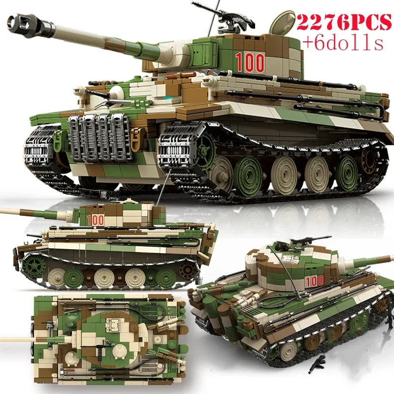 Military World War Russian T-34 KV-1 Heavy Tank Building Blocks WW2 Stuart Tank Tiger I Tank Technical Bricks Kids Gift Toys