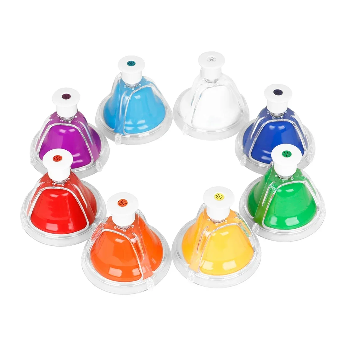 

8 Tone Handbell Colorful Hand Bells Orff Percussion Musical Instrument Child Toy Baby Early Education Beautiful Christmas Gift