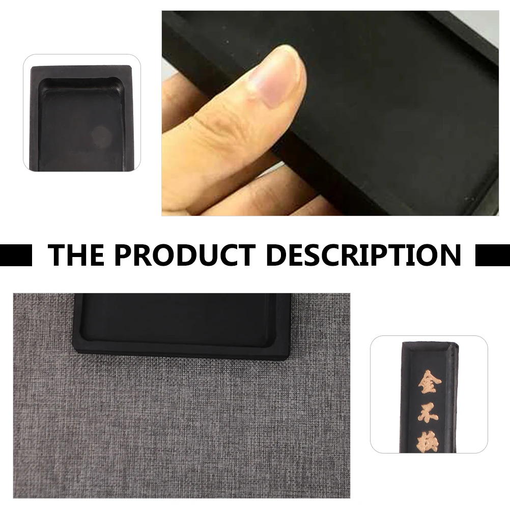 

Calligraphy Inkstone Strip Set Traditional Writing Accessory Black Inkslab Student