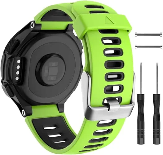Watch Band Replacement for Garmin Forerunner 735XT/Approach S20 S5 S6 Soft Silicone Strap with Metal Buckle for 220/230/235/620/