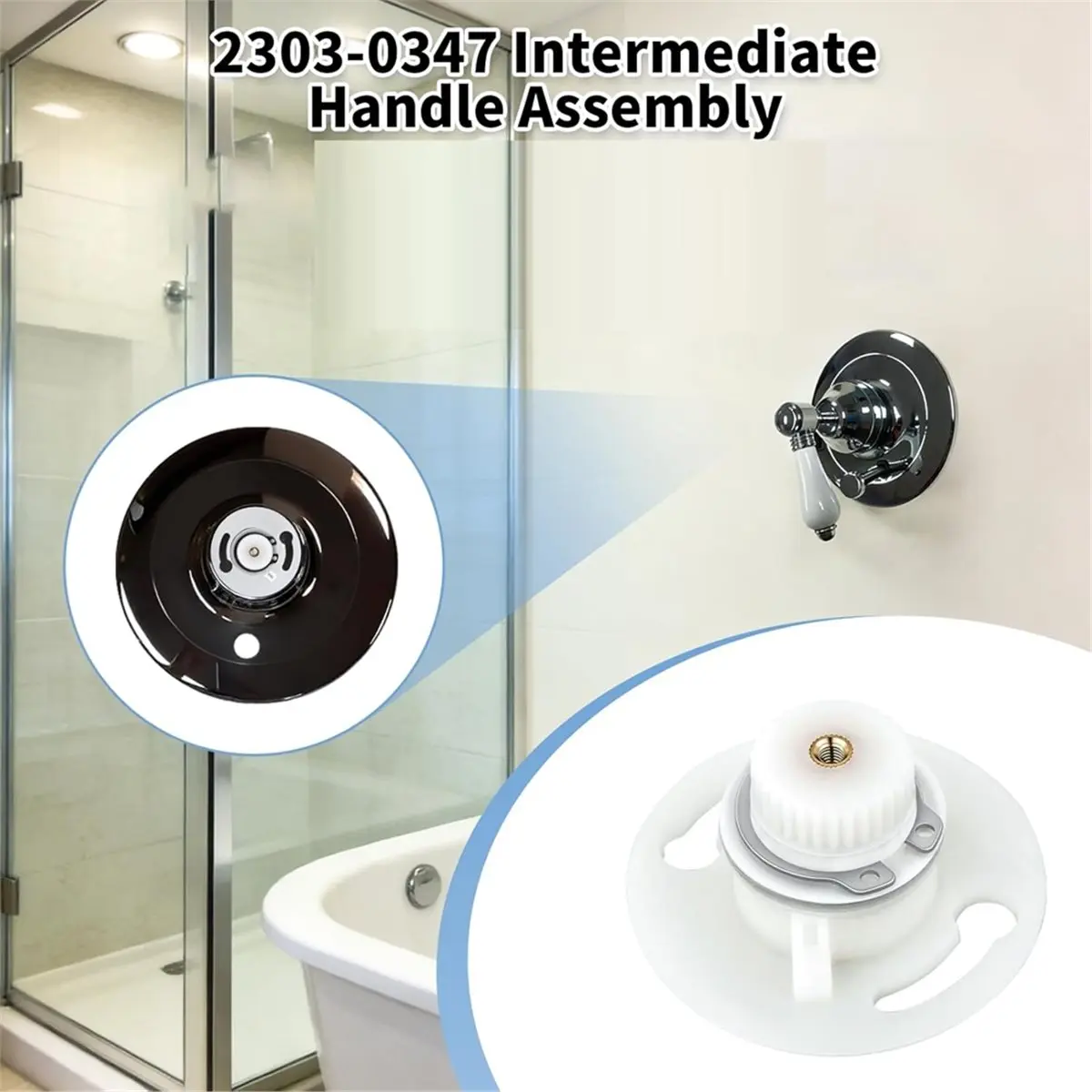 Light Weight 2303-0347 Intermediate Handle Assembly for Rohl with Additional Ring Rosettes Escutcheons Part