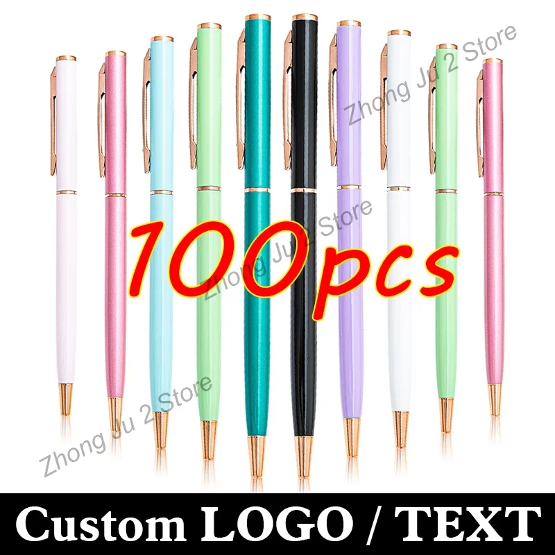 

100pcs Multi -color Pen Business Advertising Pen Wholesale Ballpoint Pen Custom Logo Office School Text Lettering Engraved Name