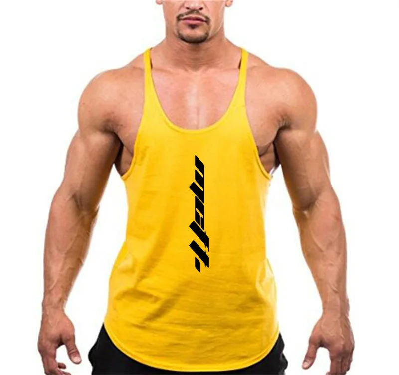 Mens Gym Clothing Bodybuilding Tank Tops Fitness Training Sleeveless Shirt Cotton Muscle Running Vest Casual Sports Singlets