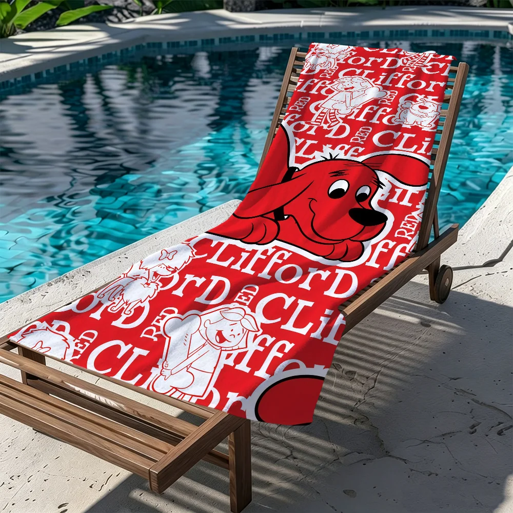 C-clifford B-big cute R-red Dog Towel Large Quick-Drying Microfiber soft Beach Towel for Travel Fitness Sauna Bathing Camping