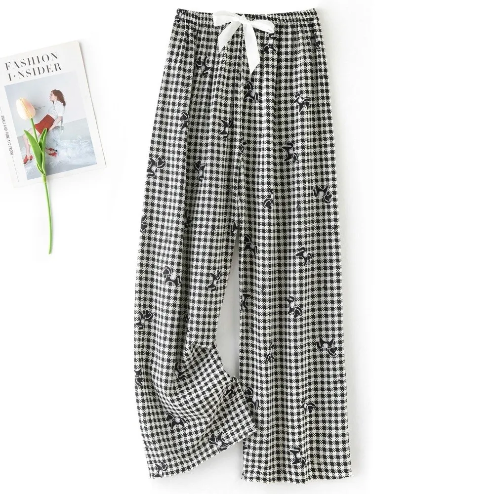 Comfortable Sleepwear Ankle-Length Pants Thin Loungewear Sleeping Trousers Home Pajama Pants Summer