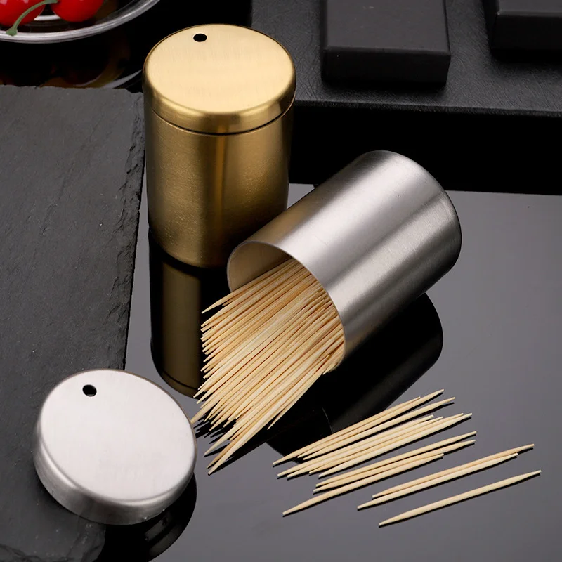 Stainless Steel Toothpick Container Creative Simple Portable Toothpick Container Cotton Toothpick Container Stroge Box Home