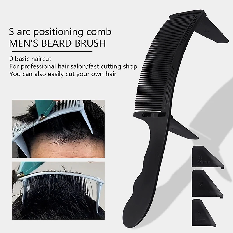 New Style Professional Barber Hair Cutting Curved Positioning Comb Adjustable S Arc Design Hair Clipper Comb Hairdresser Tools