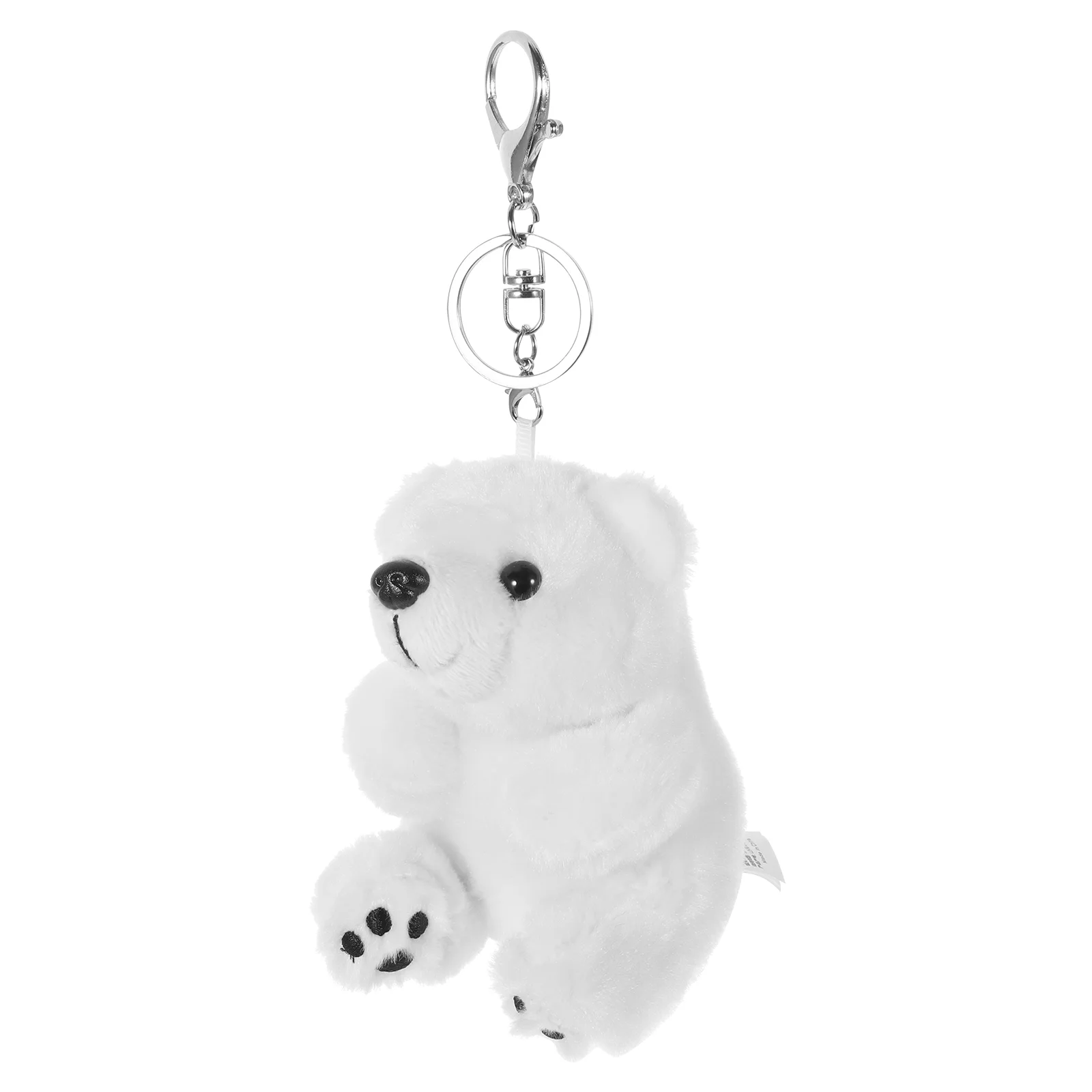 Polar Bear Keychain Plush Fluffy Hanging Decor Bag Charm PP Cotton Soft Comfortable Party Supplies Christmas Gift Carnival