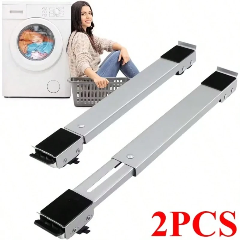 2 Pack Heavy Duty Adjustable Mobile Base with Casters Anti Slip 24 Silent Casters for Refrigerator Washer Freezer