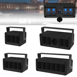 Aluminum Rocker Switch Box 3 / 4 / 5 / 6 Gang Switch Panel Cigarette Lighter USB Charger Socket Mount Frame for 4x4 Camper Boat