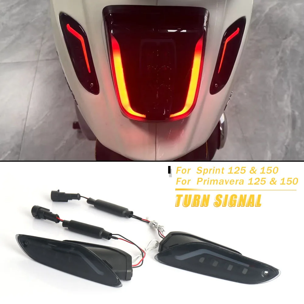 Motorcycle Front Rear LED Brake Lights Turn Signal Lamps Taillights For Vespa Sprint 125 150 Primavera 150 125